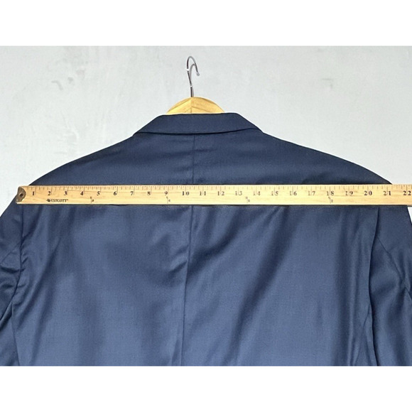 Peter Millar 46T Mens Blue Wool Suit Jacket Blazer Sport Coat Canada 2 Button - Picture 8 of 16